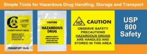 Transport bags and signage for hazardous drug handling, storage and transport banner | Maxpert Medical