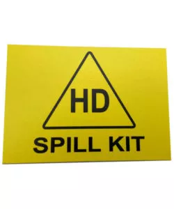 Bright yellow square hazardous drug spill kit sign | Maxpert Medical