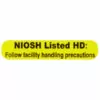 NIOSH Listed HD Label