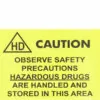 Hazardous Drug Safety Window Clings - Caution Hazardous Drugs Window Cling, 10"W x 7"H